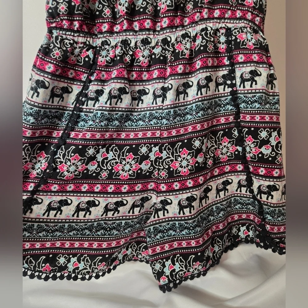 Justice Girls Elephant Print Romper Size 16 – Boho Summer Outfit